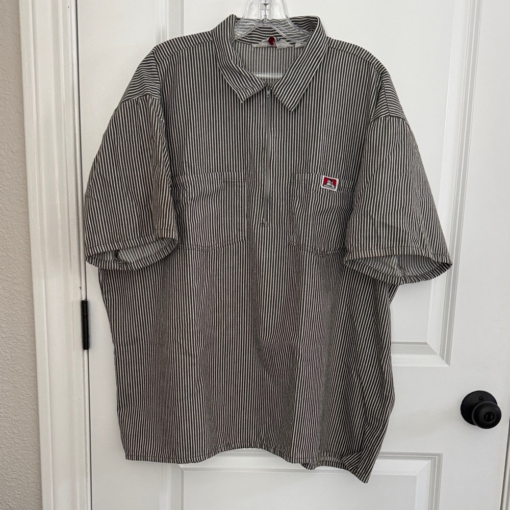 Ben Davis Black and White Striped Casual Shirt